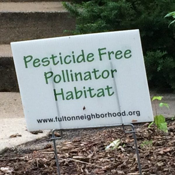 Pesticide free pollinator habitat yard sign