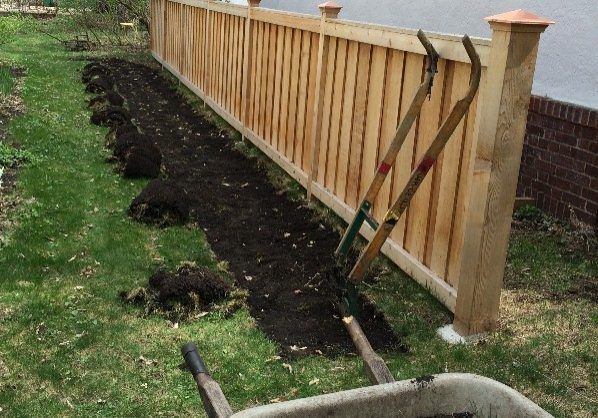 Ground being tilled to create a new garden