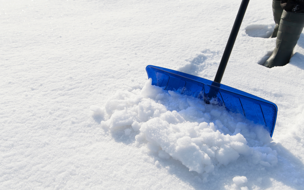 Person shoveling snow in Minneapolis