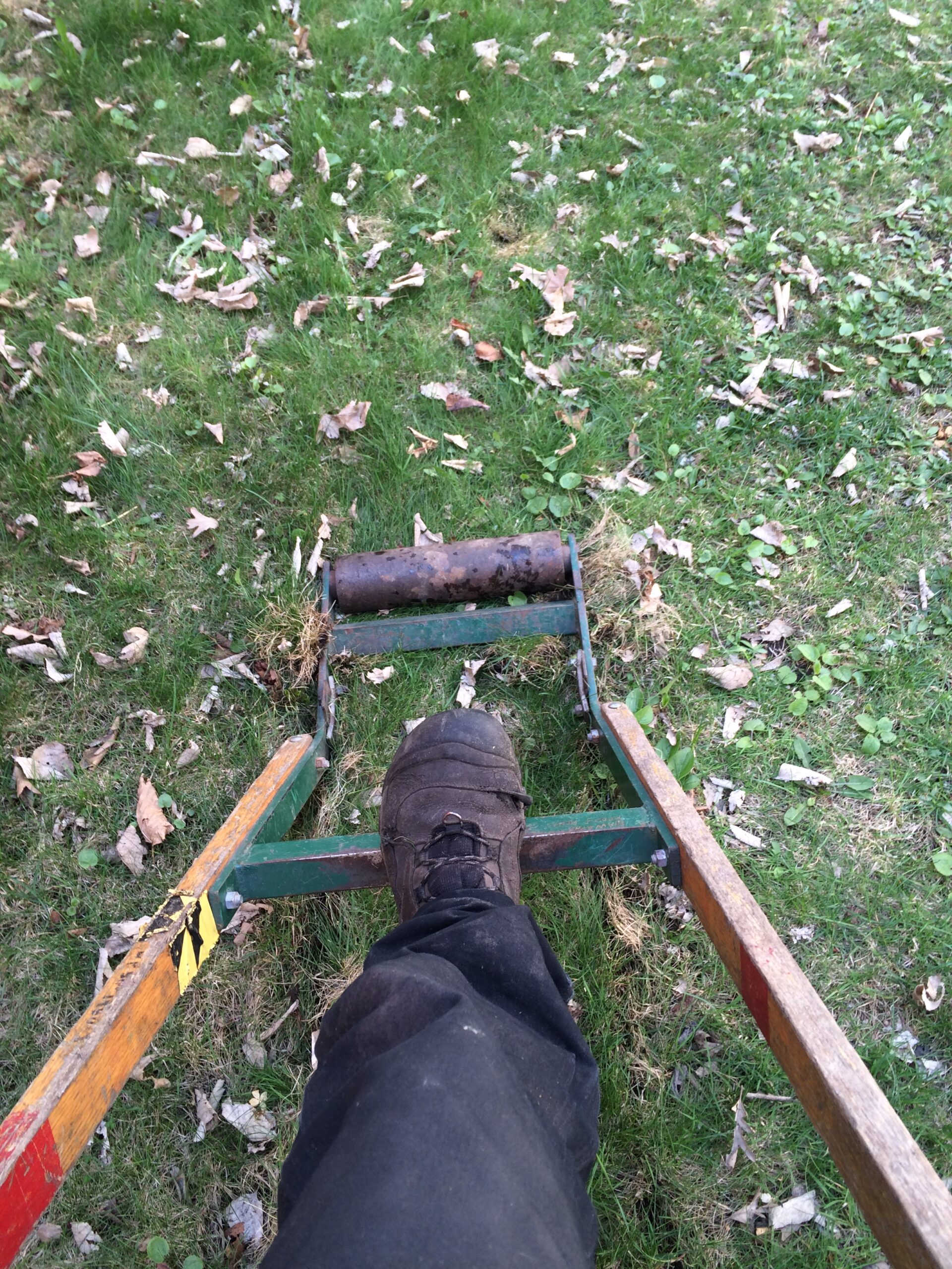 Removing sod for lawn restoration